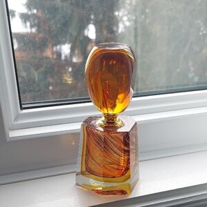 Amber Glass Art Sculpture